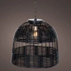 Suspension Solaire Lawa - Noir -Mobilier De Jardin solar lampe suspendue resine tressee 113207 1642598455