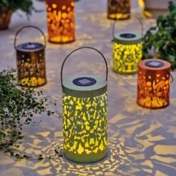 Lanterne Solaire à LED Natura - Vert -Mobilier De Jardin solar lanterne metal fixe dia14 00 h18 00cm 1l vert antique 124665 1671182736