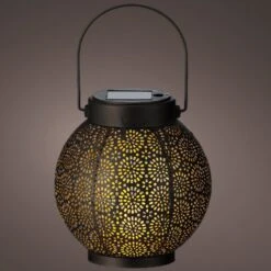 Lanterne Solaire à LED Orient - Blanc Chaud -Mobilier De Jardin solar lanterne metal noir 113096 1642602152