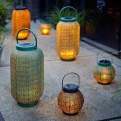 Lanterne Solaire à LED Orient - Blanc Chaud -Mobilier De Jardin solar lanterne metal noir 113096 1642602186