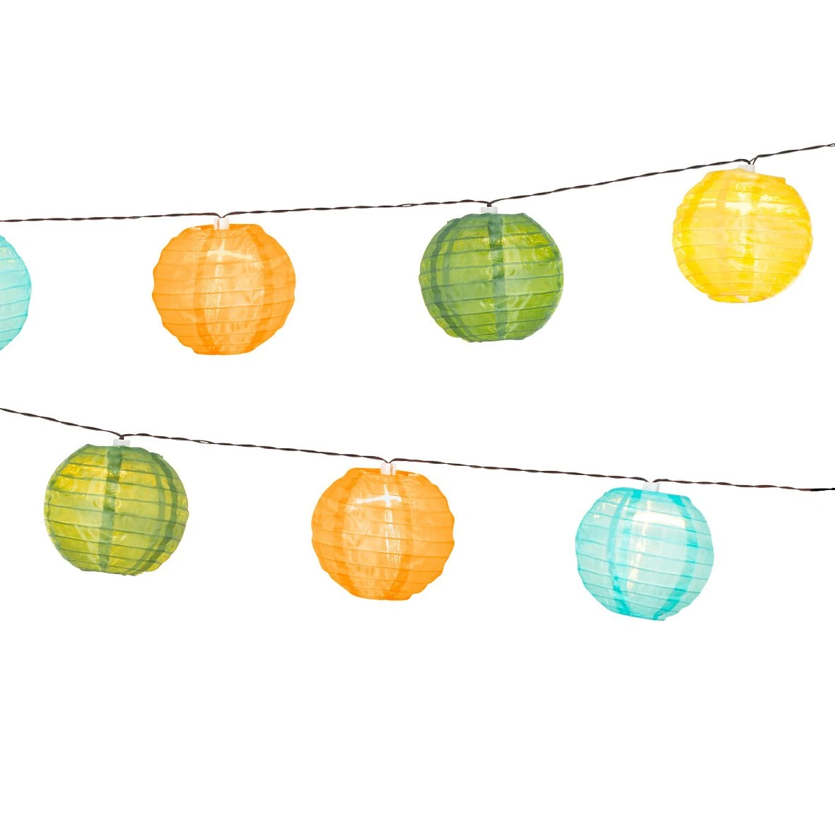 Guirlande solaire à LED Lanternes - Multicolore. Guirlande Solaire à LED Lanternes - Multicolore. -Mobilier De Jardin solar lanterne nylon multicouleurs 113087 1642601916