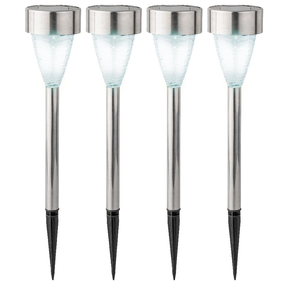 Lot de 4 bornes de jardin solaires Gemme - Blanc froid Lot De 4 Bornes De Jardin Solaires Gemme - Blanc Froid -Mobilier De Jardin solar pique jardin lumineux 113102 1642666332