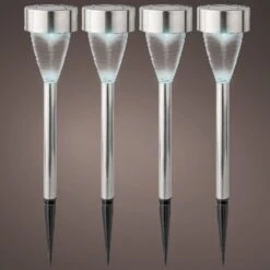 Lot De 4 Bornes De Jardin Solaires Gemme - Blanc Froid 4 Lot De 4 Bornes De Jardin Solaires Gemme - Blanc Froid -Mobilier De Jardin solar pique jardin lumineux 113102 1642666363