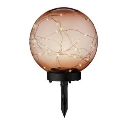 Borne De Jardin Solaire Crystal 30 LED - Orange -Mobilier De Jardin solar pique jardin lumineux ambre 113123 1642605166