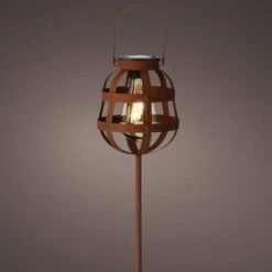 Borne De Jardin Solaire Fery - Rouille 2 Borne De Jardin Solaire Fery - Rouille -Mobilier De Jardin solar pique jardin lumineux metal fixe dia14 00 h80 00cm 1l brun rustique 124605 1671184277