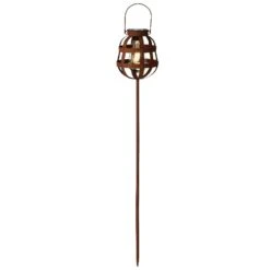 Borne De Jardin Solaire Fery - Rouille 3 Borne De Jardin Solaire Fery - Rouille -Mobilier De Jardin solar pique jardin lumineux metal fixe dia14 00 h80 00cm 1l brun rustique 124605 1671184323