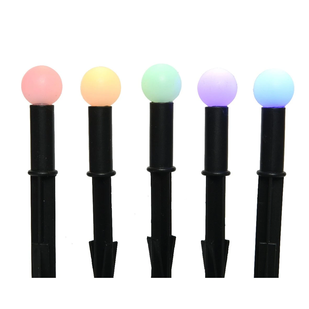 Lot de 5 bornes de jardin solaires Mini - Multicolore Lot De 5 Bornes De Jardin Solaires Mini - Multicolore -Mobilier De Jardin solar pique jardin lumineux plastique fixe h18 00cm 5l noir b 124644 1671182298