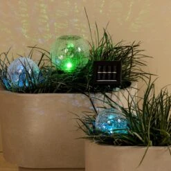 Mobilier De Jardin 18 Lot De 3 Bornes De Jardin Solaires Boule - Multicolore