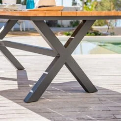 Table De Jardin 8 Places Aluminium/Teck Bali (200 X 100 Cm) - Gris Anthracite -Mobilier De Jardin table alu rectagulaire bali 200x100 anthracite 94618 1650540504