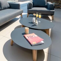 Table Basse De Jardin Ronde (D68 Cm) Monte Carlo - Gris Anthracite