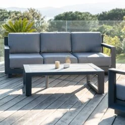 Table Basse De Jardin Rectangulaire Elba - Gris Anthracite