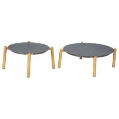 Lot De 2 Tables Basses De Jardin Rubby - Gris -Mobilier De Jardin table basse x2 rubby 112988 1641887408