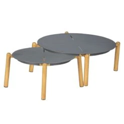 Lot De 2 Tables Basses De Jardin Rubby - Gris -Mobilier De Jardin table basse x2 rubby 112988 1641887424
