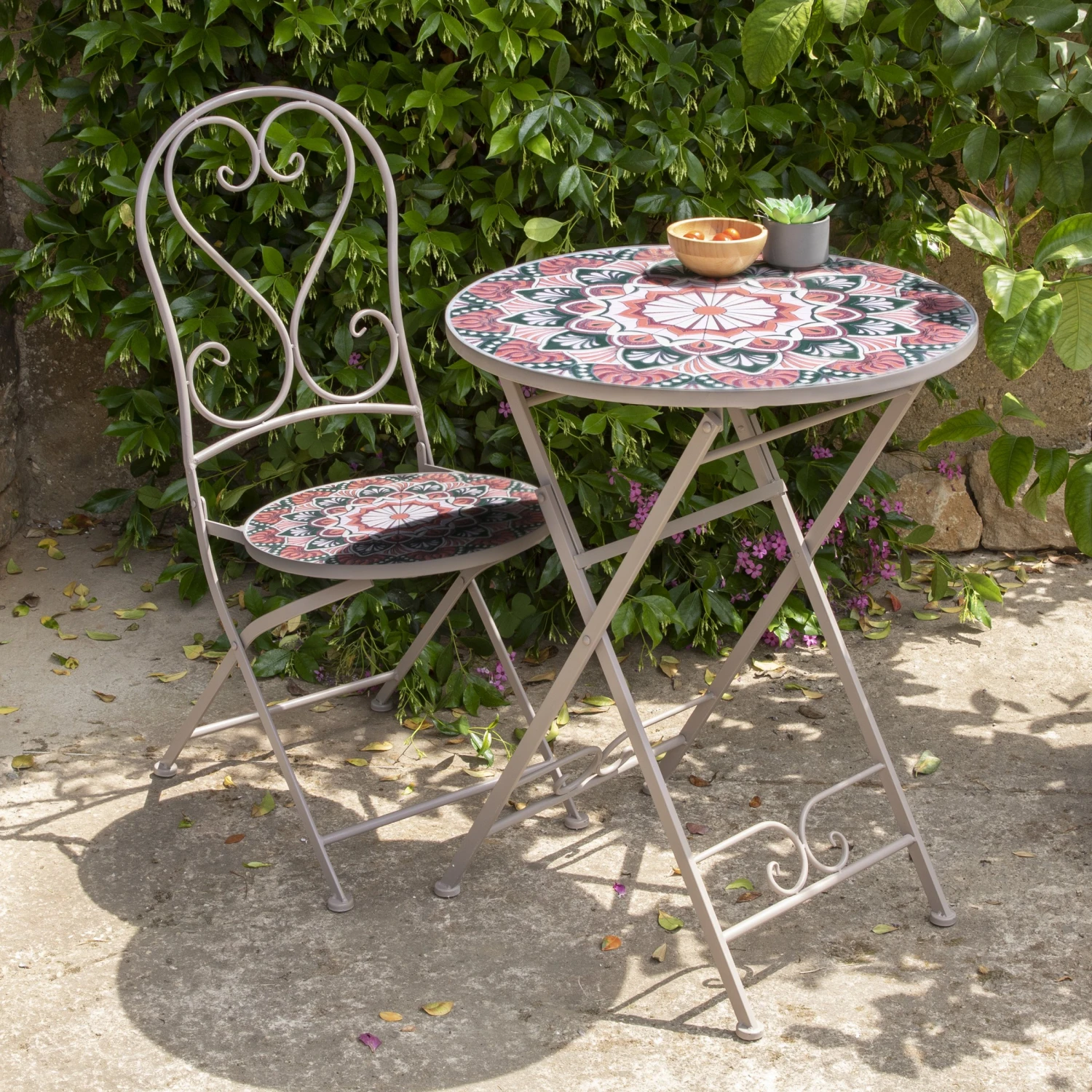 Table bistro mosaïque Narbonne Taupe/Rose Table Bistro Mosaïque Narbonne Taupe/Rose -Mobilier De Jardin table bistro mosa que narbonne taupe rose 124749 1685693557