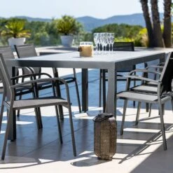 Table De Jardin 8 Places Aluminium/Céramique Torano (192 X 102 Cm) - Gris Anthracite -Mobilier De Jardin table de jardin 8 places aluminium c ramique torano 192 x 102 cm gris anthracite 99713 1655717599