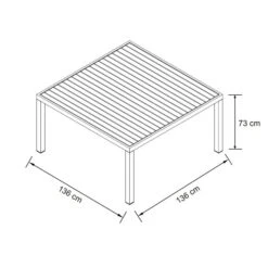 Table De Jardin 8 Places Aluminium Murano (136 X 136 Cm) - Rouge -Mobilier De Jardin table de jardin 8 places aluminium murano 136 x 136 cm rouge 76664 1667902250