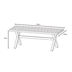 Table De Jardin 8 Places Aluminium/Teck Bali (200 X 100 Cm) - Blanc -Mobilier De Jardin table de jardin 8 places aluminium teck bali 200 x 100 cm blanc 94621 1667377302