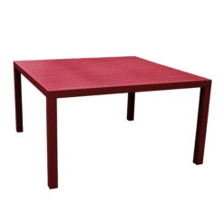 Table De Jardin 8 Places Aluminium Murano (136 X 136 Cm) - Rouge -Mobilier De Jardin table de jardin carree aluminium murano 136 x 136 cm rouge 76664 1583507515
