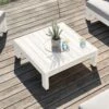 Table Basse De Jardin Carrée Borneo - Blanc