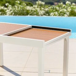 Table De Jardin Extensible 10 Places Aluminium Effet Bois Murano (270 X 90 Cm) - Blanche 6 Table De Jardin Extensible 10 Places Aluminium Effet Bois Murano (270 X 90 Cm) - Blanche -Mobilier De Jardin table de jardin extensible 10 places aluminium effet bois murano 270 x 90 cm blanche 94603 1655452408