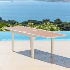 Table De Jardin Extensible 10 Places Aluminium Effet Bois Murano (270 X 90 Cm) - Blanche 5 Table De Jardin Extensible 10 Places Aluminium Effet Bois Murano (270 X 90 Cm) - Blanche -Mobilier De Jardin table de jardin extensible 10 places aluminium effet bois murano 270 x 90 cm blanche 94603 1655452426