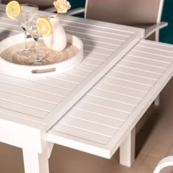 Table De Jardin Extensible 10 Places Aluminium Murano (270 X 90 Cm) - Blanche -Mobilier De Jardin table de jardin extensible 10 places aluminium murano 270 x 90 cm blanche 76712 1648475042