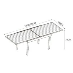 Table De Jardin Extensible 10 Places Aluminium Murano (270 X 90 Cm) - Gris Anthracite 6 Table De Jardin Extensible 10 Places Aluminium Murano (270 X 90 Cm) - Gris Anthracite -Mobilier De Jardin table de jardin extensible 10 places aluminium murano 270 x 90 cm gris anthracite 76709 1667897732