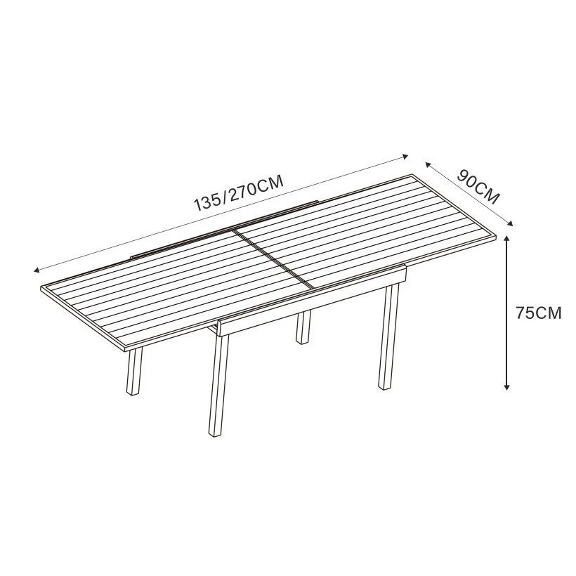 Table de jardin extensible 10 places Aluminium Murano (270 x 90 cm) - Gris anthracite Table De Jardin Extensible 10 Places Aluminium Murano (270 X 90 Cm) - Gris Anthracite -Mobilier De Jardin table de jardin extensible 10 places aluminium murano 270 x 90 cm gris anthracite 76709 1667897732