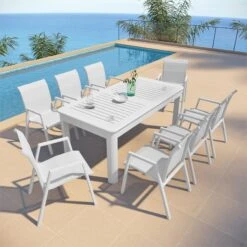Table De Jardin Extensible 10 Places Verona (280 X 95 Cm) - Blanche -Mobilier De Jardin table de jardin extensible 10 places verona 280 x 95 cm blanche 94648 1631006625