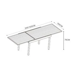 Table De Jardin Extensible 12 Places Aluminium Effet Bois Murano (320 X 100 Cm) - Gris Anthracite -Mobilier De Jardin table de jardin extensible 12 places aluminium effet bois murano 320 x 100 cm gris anthracite 94636 1667898350