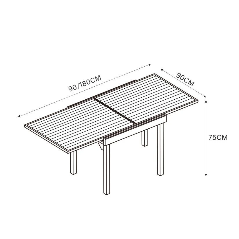 Table de jardin extensible 8 places Aluminium effet bois Murano (180 x 90 cm)- Gris anthracite Table De Jardin Extensible 8 Places Aluminium Effet Bois Murano (180 X 90 Cm)- Gris Anthracite -Mobilier De Jardin table de jardin extensible 8 places aluminium effet bois murano 180 x 90 cm gris anthracite 94579 1667897552