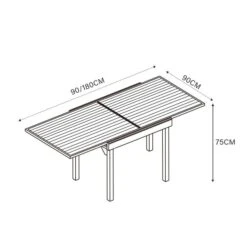 Table De Jardin Extensible 8 Places Aluminium Murano (180 X 90 Cm) - Rouge -Mobilier De Jardin table de jardin extensible 8 places aluminium murano 180 x 90 cm rouge 76646 1667897530