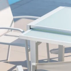 Table De Jardin Extensible 8 Places En Verre Murano (180 X 90 Cm) - Blanche -Mobilier De Jardin table de jardin extensible 8 places en verre murano 180 x 90 cm blanche 76613 1655454492