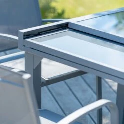 Table De Jardin Extensible 8 Places En Verre Murano (180 X 90 Cm) - Gris Ardoise -Mobilier De Jardin table de jardin extensible 8 places en verre murano 180 x 90 cm gris ardoise 111431 1659362648