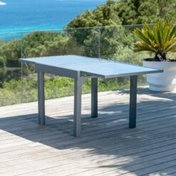 Table De Jardin Extensible 8 Places En Verre Murano (180 X 90 Cm) - Gris Ardoise -Mobilier De Jardin table de jardin extensible 8 places en verre murano 180 x 90 cm gris ardoise 111431 1659362661
