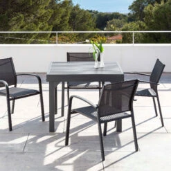 Table De Jardin Extensible 8 Places Aluminium Murano (180 X 90 Cm) - Gris Anthracite -Mobilier De Jardin table de jardin extensible aluminium murano 180 x 90 cm gris anthracite 76637 1582884361