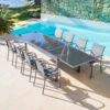 Table De Jardin Extensible 10 Places En Verre Murano (270 X 90 Cm) - Anthracite
