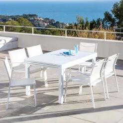 Table De Jardin Extensible 12 Places Aluminium Murano (320 X 100 Cm) - Blanche -Mobilier De Jardin table de jardin rectangulaire extensible aluminium murano 320 x 100 cm blanche 76778 1583139331