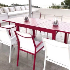 Table De Jardin Extensible 12 Places Aluminium Murano (320 X 100 Cm) - Rouge 7 Table De Jardin Extensible 12 Places Aluminium Murano (320 X 100 Cm) - Rouge -Mobilier De Jardin table de jardin rectangulaire extensible aluminium murano 320 x 100 cm rouge 76784 1583142432