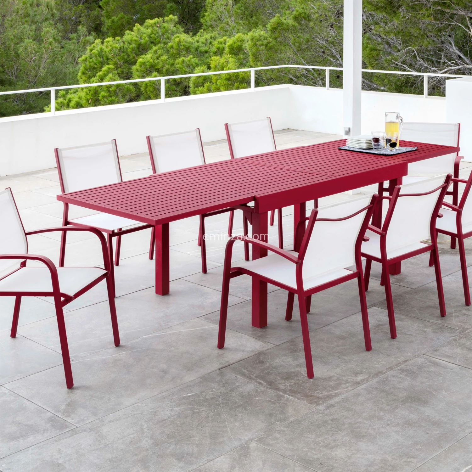 Table de jardin extensible 12 places Aluminium Murano (320 x 100 cm) - Rouge Table De Jardin Extensible 12 Places Aluminium Murano (320 X 100 Cm) - Rouge -Mobilier De Jardin table de jardin rectangulaire extensible aluminium murano 320 x 100 cm rouge 76784 1583492714