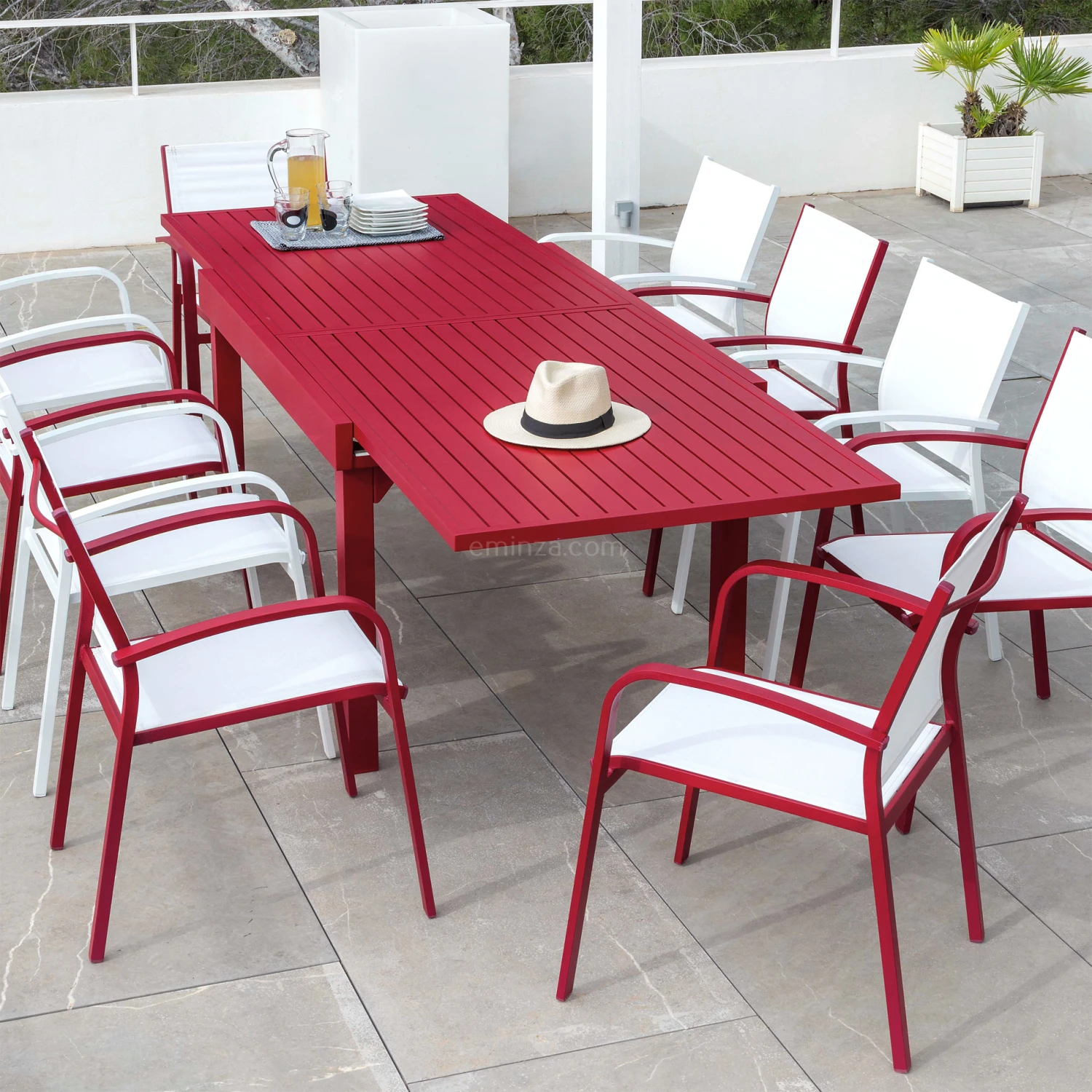 Table de jardin extensible 12 places Aluminium Murano (320 x 100 cm) - Rouge Table De Jardin Extensible 12 Places Aluminium Murano (320 X 100 Cm) - Rouge -Mobilier De Jardin table de jardin rectangulaire extensible aluminium murano 320 x 100 cm rouge 76784 1583493271