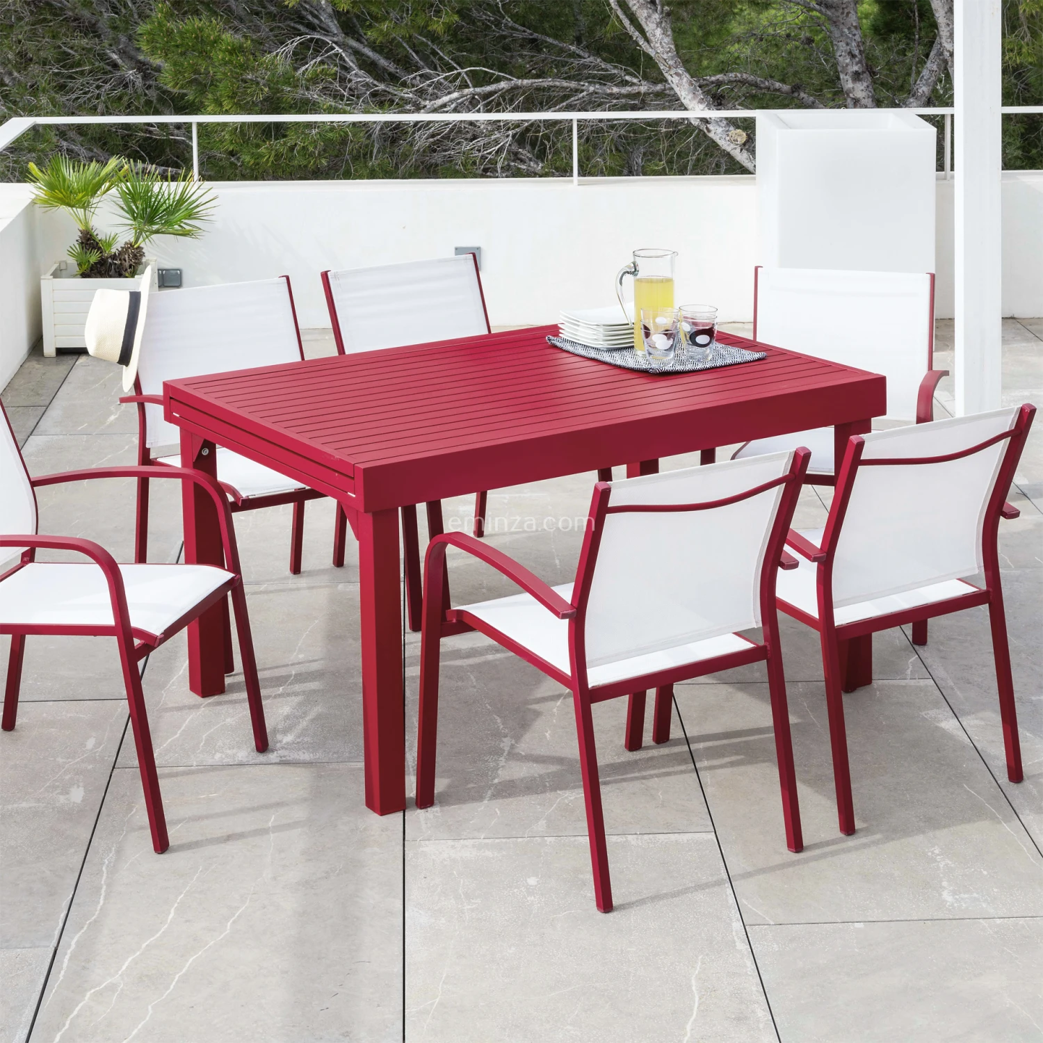 Table de jardin extensible 12 places Aluminium Murano (320 x 100 cm) - Rouge Table De Jardin Extensible 12 Places Aluminium Murano (320 X 100 Cm) - Rouge -Mobilier De Jardin table de jardin rectangulaire extensible aluminium murano 320 x 100 cm rouge 76784 1583494067