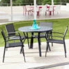 Table De Jardin 5 Places Aluminium Murano (D105 Cm) - Gris Anthracite