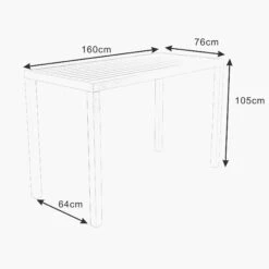 Table Haute 6 Places Aluminium Murano - Blanche -Mobilier De Jardin table haute 6 places aluminium murano blanche 76652 1667902923