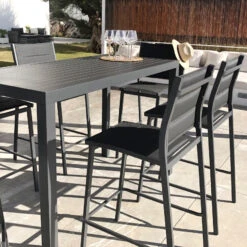 Table Haute 6 Places Aluminium Murano - Gris Anthracite -Mobilier De Jardin table haute aluminium murano gris anthracite 76649 1582901871