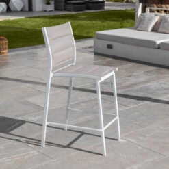 Tabouret De Jardin Alu Empilable Murano - Blanc