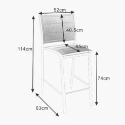 Tabouret De Jardin Alu Empilable Murano - Gris Anthracite -Mobilier De Jardin tabouret de jardin alu empilable murano blanc 76547 1667903091