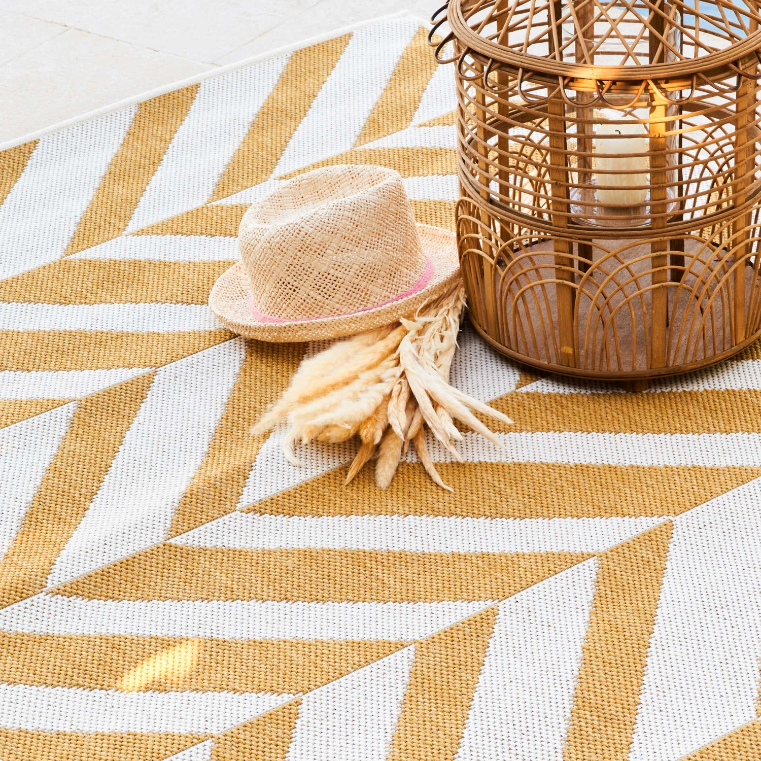 Tapis d'extérieur (120 x 160 cm) Chevron Jaune ocre Tapis D'extérieur (120 X 160 Cm) Chevron Jaune Ocre -Mobilier De Jardin tapis ext int color oc 120x160 126633 1674573405