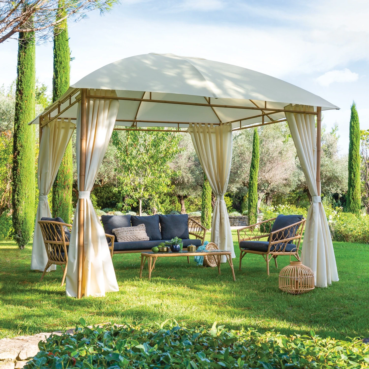 Tonnelle Sawara (3 x 3 m) - Ecru Tonnelle Sawara (3 X 3 M) - Ecru -Mobilier De Jardin tonnelle sawara 3 x 3 m ecru 113000 1644827339