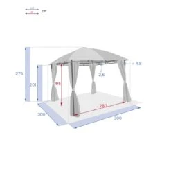 Tonnelle Sawara (3 X 3 M) - Ecru 4 Tonnelle Sawara (3 X 3 M) - Ecru -Mobilier De Jardin tonnelle sawara 3 x 3 m ecru 113000 1647417405